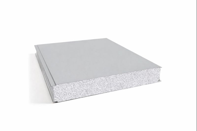 Гладкие сэндвич панели из пенополистирола ширина 1200 мм толщина 100 мм RAL7004